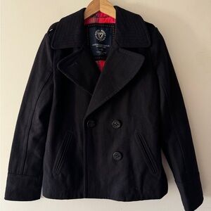 American Eagle Navy Blue Wool Pea Coat